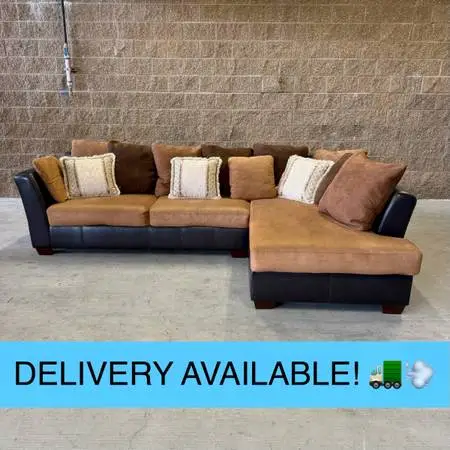 Brown Ashley L Sectional Couch Sofa (DELIVERY AVAILABLE! 🚛💨)