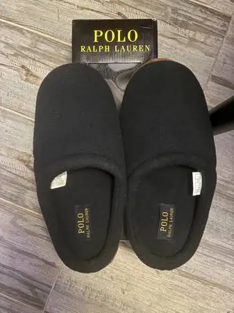 Mens size 11 color Navy Polo Ralph Lauren slippers