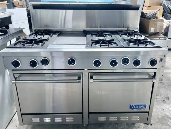 Viking Professional 48 Inch Gas Range 6 Burner with Griddle Used