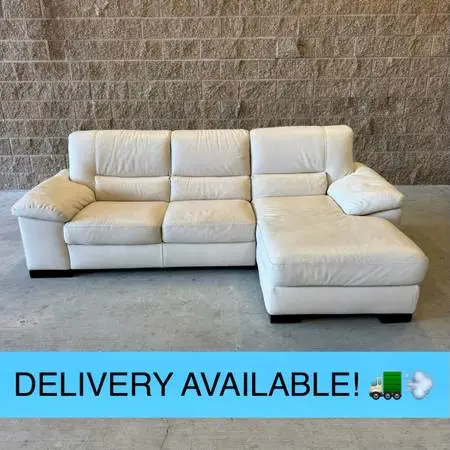 Ivory Italsofa Real Italian Leather Sectional Couch Sofa (DELIVERY AVAILABLE!