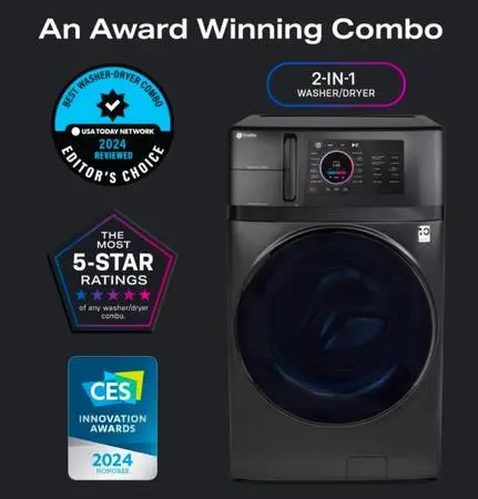 GE ventless washer dryer combo with heat pump