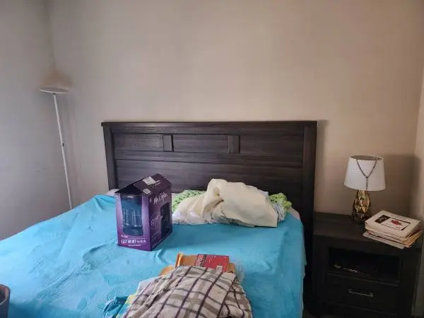 Cal King bed, headboard, dresser with mirror, 2 night stands
