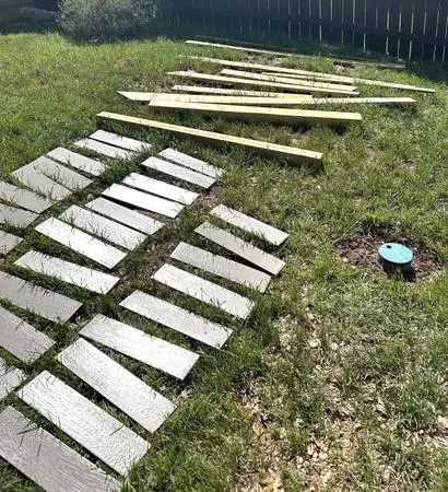 New Lumber for Building and New Ceramic Tiles