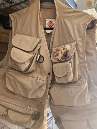 Columbia fish vest, with Fly Fishing Gear