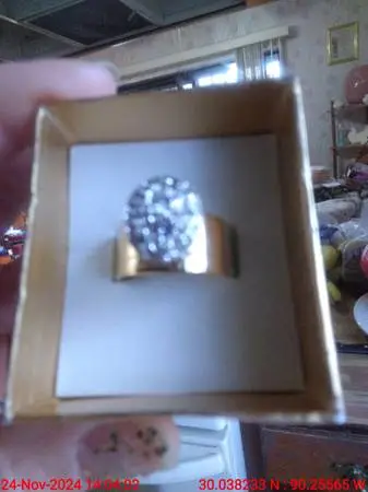 Lds 14kt Wide Band Diamond Ring