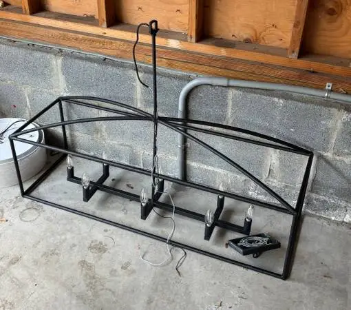 Forged Iron Linear 8-Bulb Chandelier