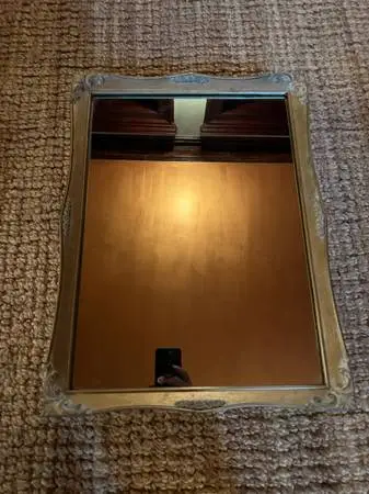 Vintage French gold framed medicine cabinet