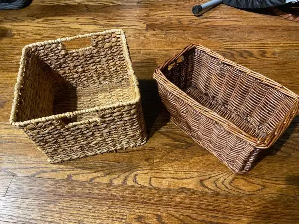 Two Decorative Woven Baskets Near MINT Condition