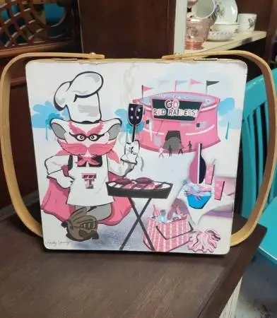 GO RED RAIDERS! Picnic Basket With Handles