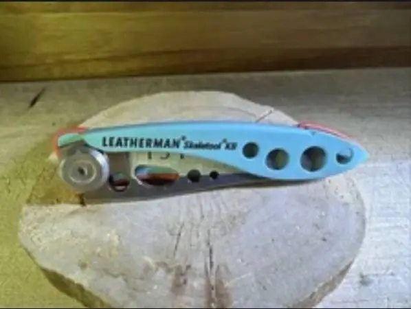 Leatherman Skeletool KBX Pocket Knife w/ Bottle Opener Teal & Salmon