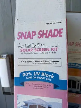 (4)Snap Shade-Solar Screen Kit-48 Sets of EZ Snaps Fasteners-6 x 10