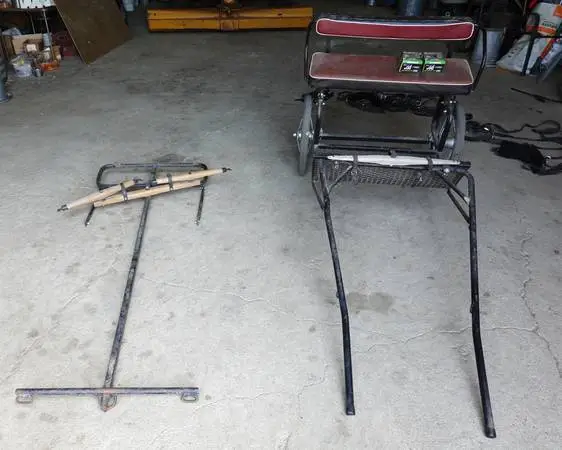 Miniature horse cart and harness