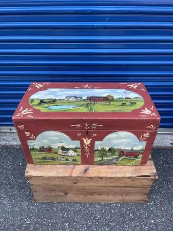 Mary Hoover Folk Art Dowry Chest