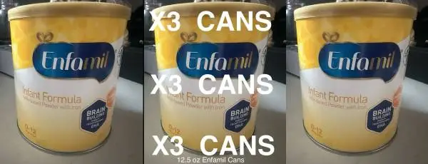 X3 ENFAMIL 12.5 oz CANS ($65+ VALUE) + $5 DIAPERS