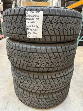 Set of 17” Bridgestone Blizzak Tires 225/65R17