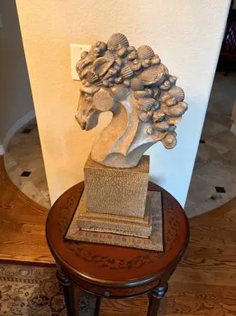Marble horse statue