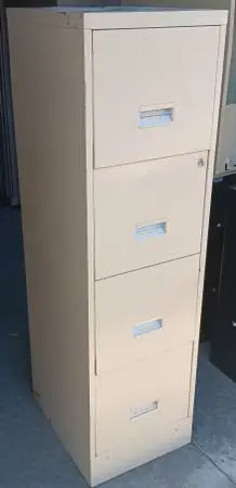 4-Drawer,Letter,Putty, File Cabinet,Rails,Home Version