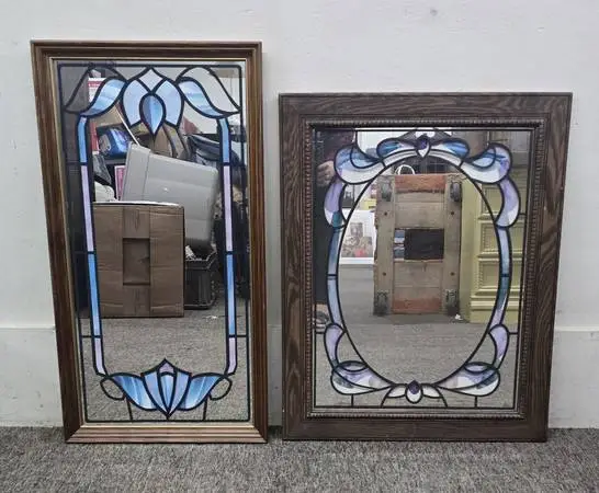 2 Leaded Glass ( Stained Glass ) Looking  Mirrors