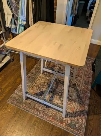 Solid wood IKEA bar height table