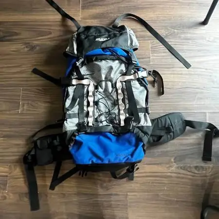 Hiking Backpack Black & Blue Backpacking Hiking Mountain - 55L