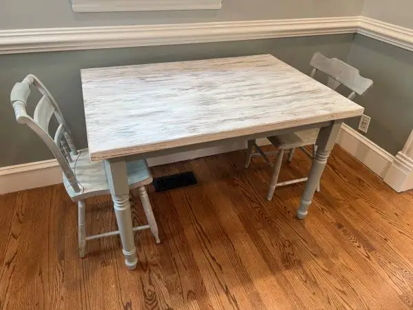 Custom Chalk Paint Waxed Farmhouse Table from Reclaimed Wood