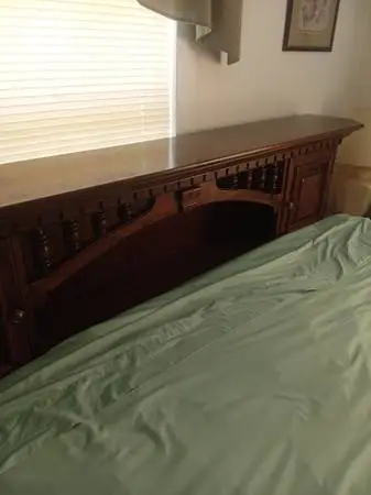 headboard k/q bookcase style solid wood