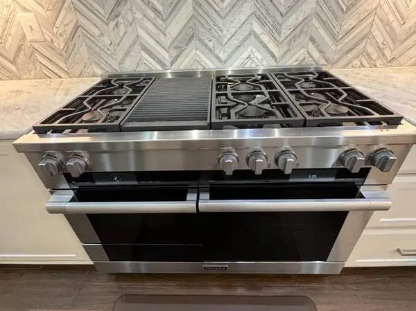 Miele 48 Range HR1955-2 (2x ovens, grill, warmer, 6 burner) Stainless