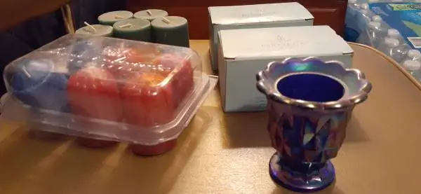 Partylite candles and glass candle holders
