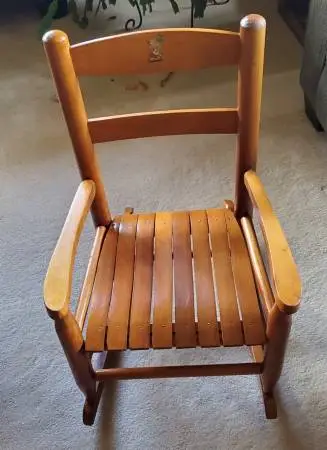 Vintage 1950s Childs Rocker /Slated Seat and Original Decal