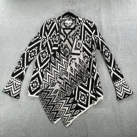 Knox Rose Open Front Waterfall Cardigan Aztec Western - Size Small