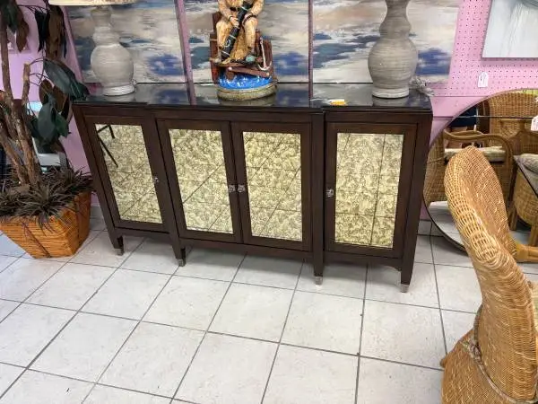 Bassett Mirrored Glass Credenza