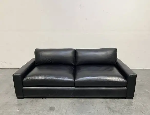 Genuine Leather Black Sofa