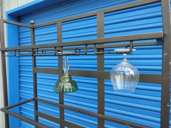Solid Metal Wine Rack With Serving Shelf
