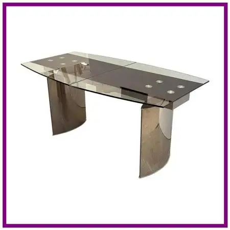 Modern Double Pedestal Extendable Glass Top Table. Estimate Price: $2,