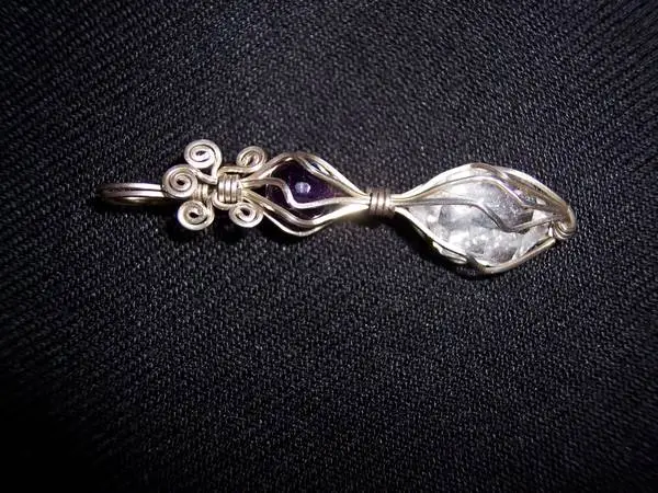 Herkimer Diamond and Amethyst Pendant