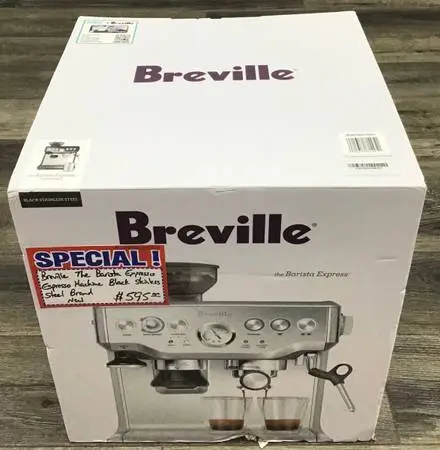 Breville The Barista Express Espresso Machine Black Stainless Steel Brand New