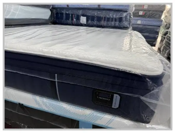 King Size Stearns & Foster Lakeridge Pillow Mattress & Box Bed