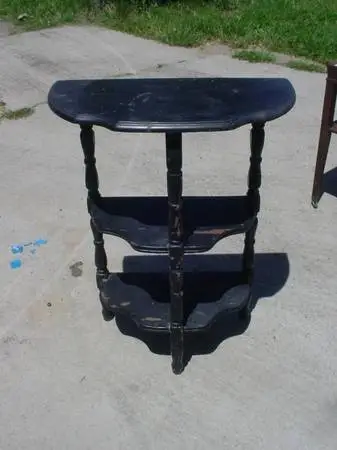 vintage half moon table 3 shelf
