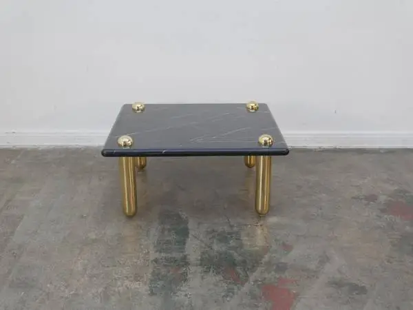 Jonathan Adler Ultra Square Black Marble Coffee Table