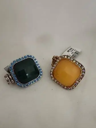 (2) Costume Jewelry Rings - Adjustable 1 x 1.
