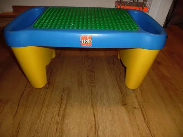 Vintage Lego Duplo Lap Table Building Blocks Top with Side Storage Bin