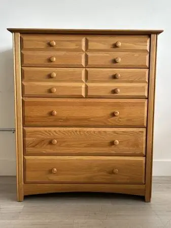 Dresser 5 Drawer Shaker Style Highboy Chest of Drawers