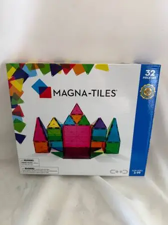 32-Piece Magnetic 3-D Building Tiles for Kids – Safe and Educational