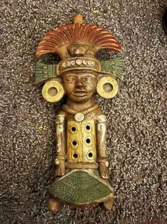 Vintage Aztec/Mayan Clay Pottery Flute Figure — 8” $100 OBO Beautiful