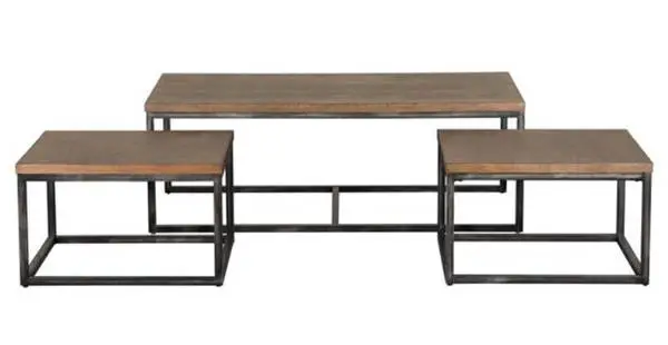 Table Coffee table 3 pc Set ret-$600 Iron/Wood NEW