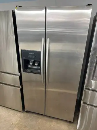 Kitchen aid stainless steel side by side refrigerator counter depth