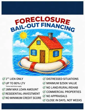 FORECLOSURE BAIL-OUT FINANCING - INVESTORS ONLY
