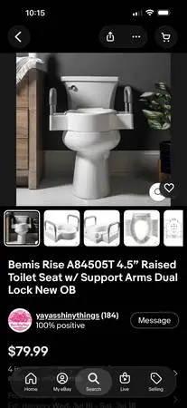 Venus 4 1/2” Raised Toilet Seat Brand New