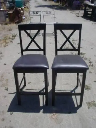 2 barstools x back 24 inch seat