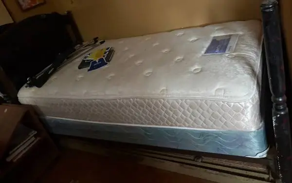 Twin bed with new mattress